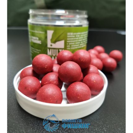 MULTIBAITS Strawberry Jam (Клубничный Джем) насадочные растворимые (пылящие) бойлы 20мм банка 250гр.