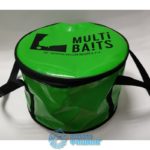 БОЛЬШОЕ МЯГКОЕ ФИРМЕННОЕ ВЕДРО «MULTIBAITS» ДЛЯ ЗАМЕШИВАНИЯ ПРИКОРМКИ С КРЫШКОЙ D50СМ.